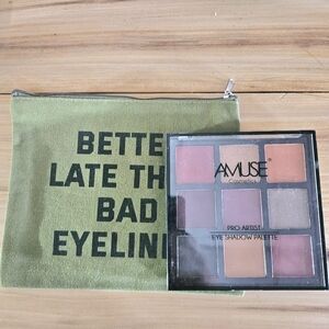 SEALED AMUSE Eyeshadow Palette & Makeup Bag, 9 Colors Vibrant Rich Shades